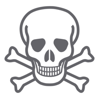 Skull Cross Bones Decal (Grey)